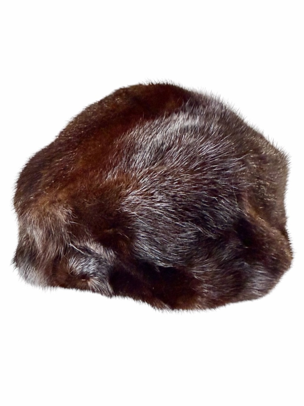 Vintage Genuine Mink Fur Hat Dark Brown Satin Lined Classic Luxury 40’s 50’s